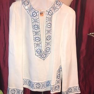 Authentic Tory Burch Crystal Linen Tunic